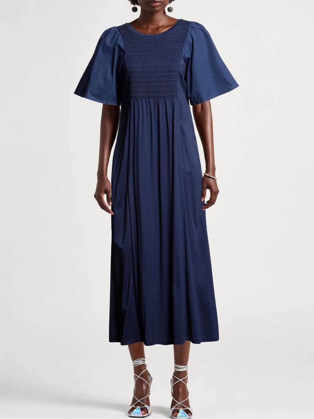 Weekend MaxMara Cotton Midi Dress in Navy